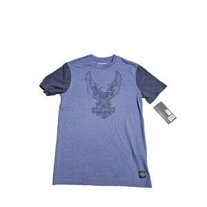 NWT Harley-Davidson Gray Blue Road Captain Tee Men's Size SMALL 96056-23VM